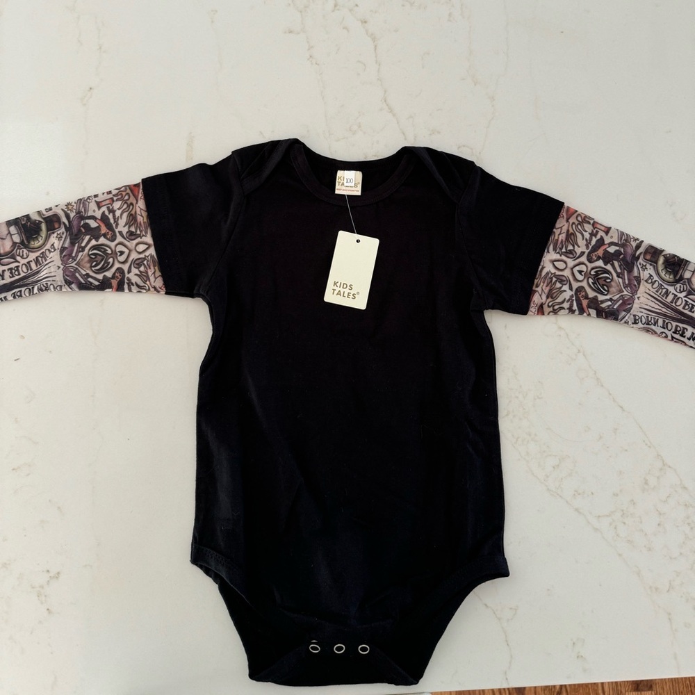 Long sleeve tattoo onesie 2T/3T